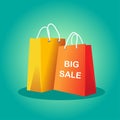 Best shopping tour design template with paper bags. Royalty Free Stock Photo